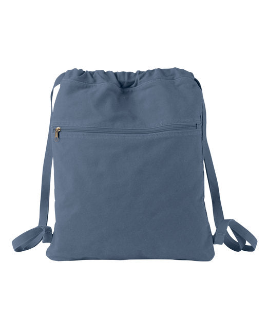 Custom Embroidered Authentic Pigment Pigment-Dyed Canvas Cinch Sack