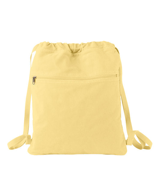 Custom Embroidered Authentic Pigment Pigment-Dyed Canvas Cinch Sack