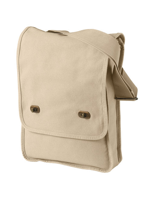 Custom Embroidered Authentic Pigment Pigment-Dyed Canvas Field Bag