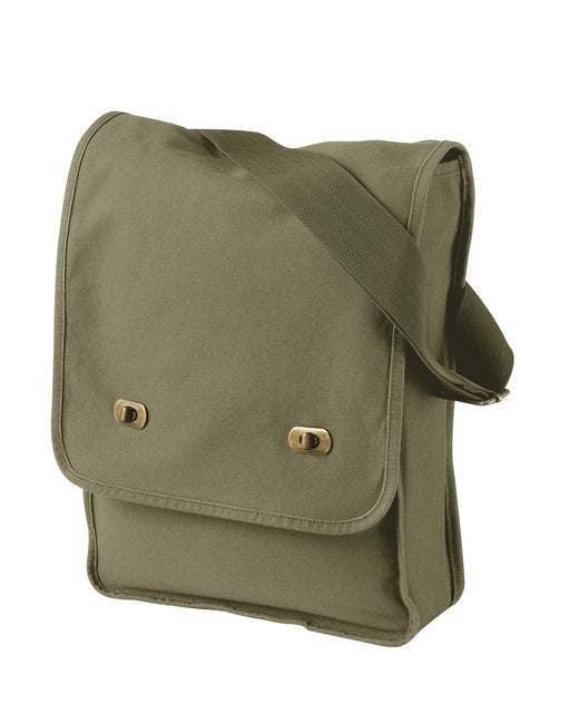 Custom Embroidered Authentic Pigment Pigment-Dyed Canvas Field Bag