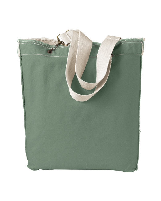 Custom Embroidered Authentic Pigment Direct-Dyed Raw-Edge Tote