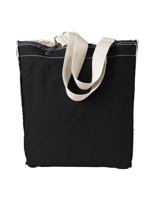 Custom Embroidered Authentic Pigment Direct-Dyed Raw-Edge Tote