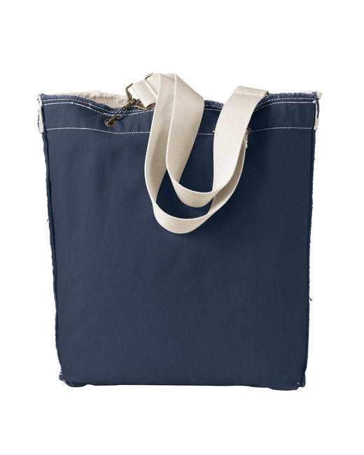 Custom Embroidered Authentic Pigment Direct-Dyed Raw-Edge Tote