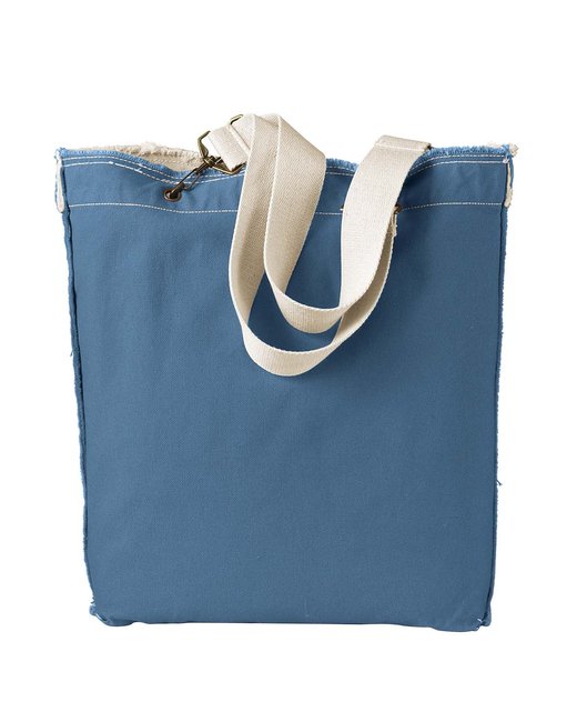 Custom Embroidered Authentic Pigment Direct-Dyed Raw-Edge Tote