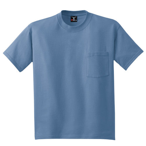 Custom Embroidered Hanes® Beefy-T® 100% Cotton Pocket T-Shirt - 5190