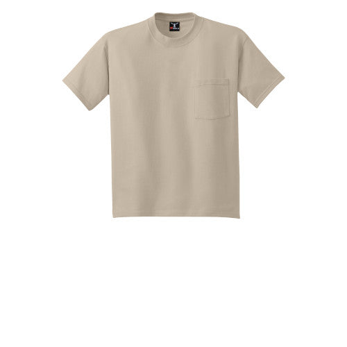 Custom Embroidered Hanes® Beefy-T® 100% Cotton Pocket T-Shirt - 5190