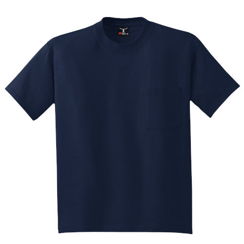 Custom Embroidered Hanes® Beefy-T® 100% Cotton Pocket T-Shirt - 5190