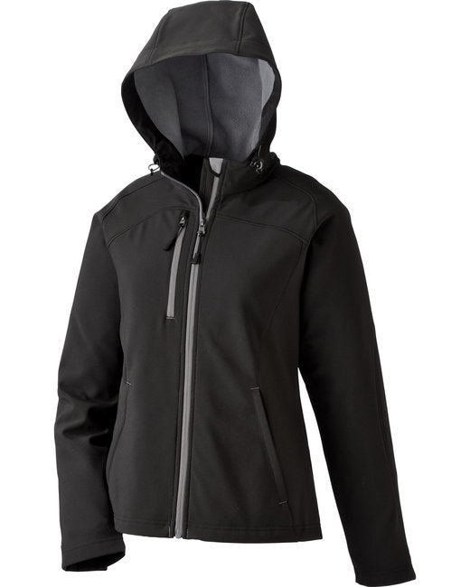 Custom Embroidered North End Ladies' Prospect Two-Layer Fleece Bonded Soft Shell Hooded Jacket - 78166