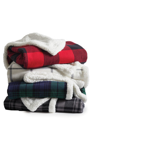 Custom Embroidered Port Authority ® Flannel Sherpa Blanket - BP43