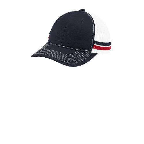 Custom Embroidered Port Authority ® 2-Stripe Snapback Trucker Cap - C113