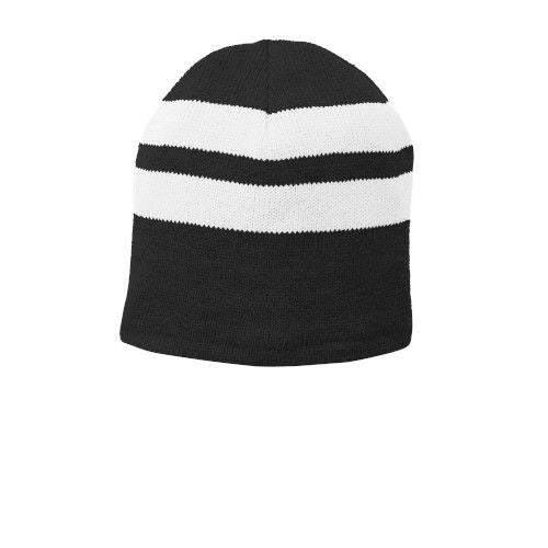 Custom Embroidered Port & Company® Fleece-Lined Striped Beanie Cap - C922
