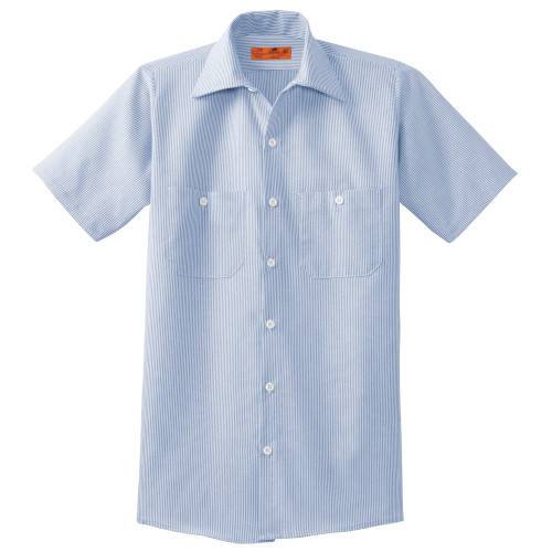 Custom Embroidered Red Kap® Short Sleeve Striped Industrial Work Shirt - CS20