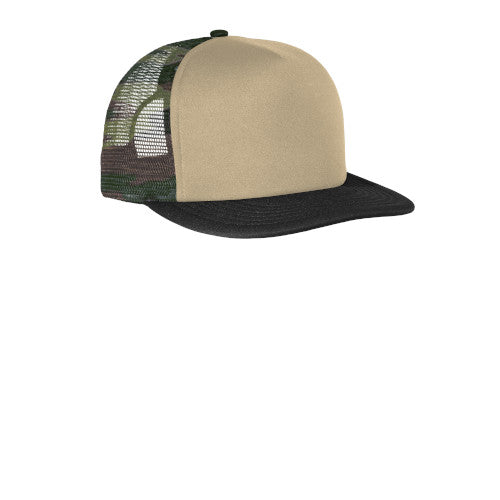Custom Embroidered District® Flat Bill Snapback Trucker Cap - DT624