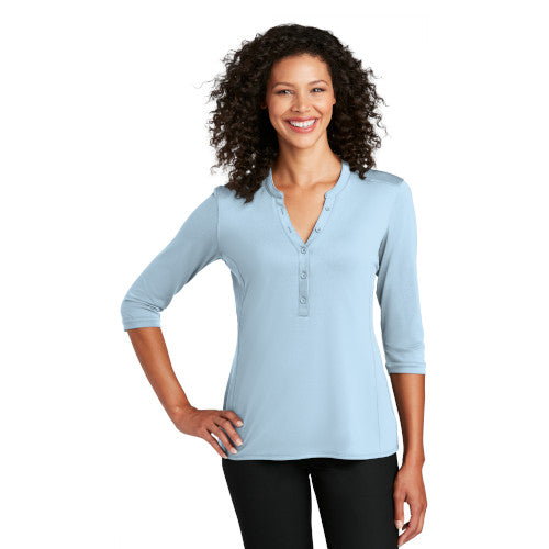 Custom Embroidered Port Authority ® Ladies UV Choice Pique Henley - LK750