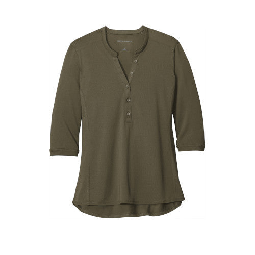 Custom Embroidered Port Authority ® Ladies UV Choice Pique Henley - LK750