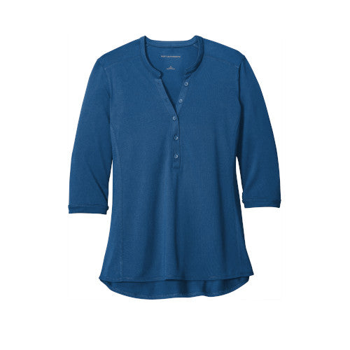 Custom Embroidered Port Authority ® Ladies UV Choice Pique Henley - LK750