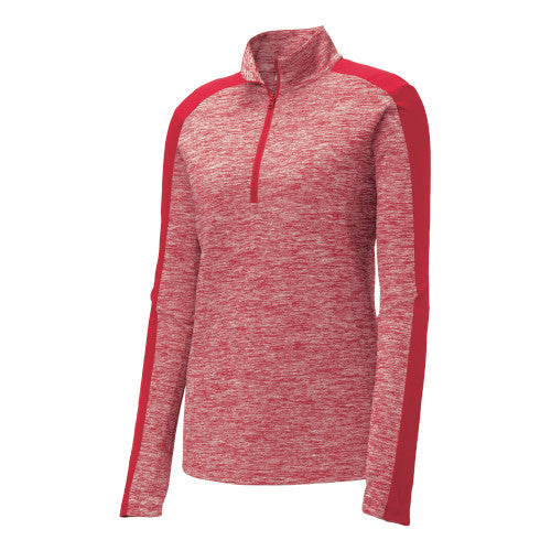 Custom Embroidered Sport-Tek® Ladies PosiCharge® Electric Heather Colorblock 1/4-Zip Pullover - LST397