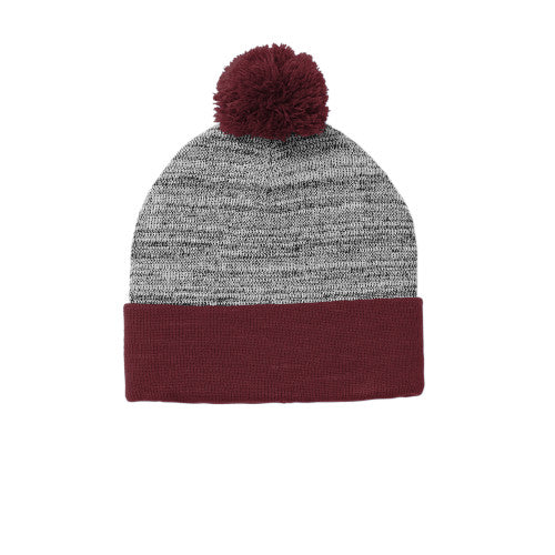 Custom Embroidered Sport-Tek ® Heather Pom Pom Beanie - STC41