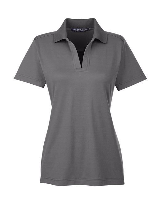 Custom Embroidered Devon & Jones CrownLux Performance™ Ladies' Plaited Polo - DG20W