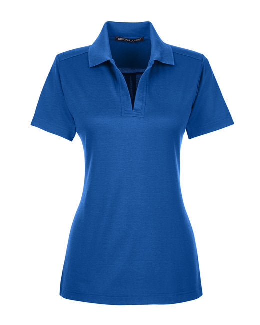 Custom Embroidered Devon & Jones CrownLux Performance™ Ladies' Plaited Polo - DG20W
