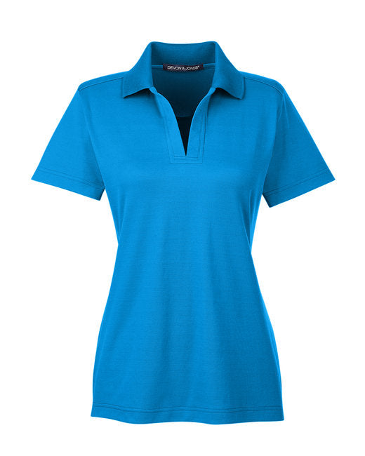 Custom Embroidered Devon & Jones CrownLux Performance™ Ladies' Plaited Polo - DG20W