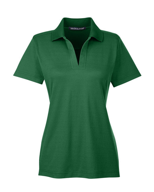 Custom Embroidered Devon & Jones CrownLux Performance™ Ladies' Plaited Polo - DG20W