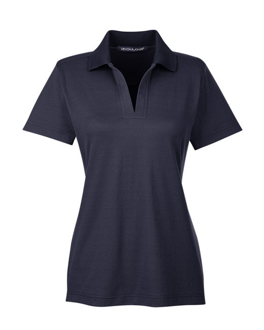 Custom Embroidered Devon & Jones CrownLux Performance™ Ladies' Plaited Polo - DG20W