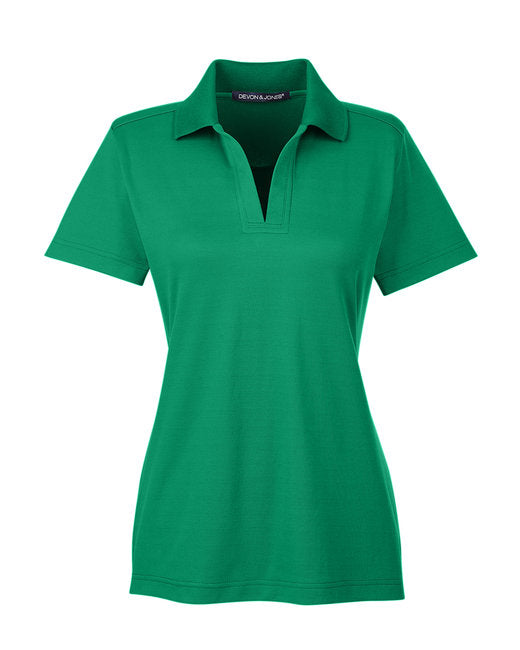 Custom Embroidered Devon & Jones CrownLux Performance™ Ladies' Plaited Polo - DG20W