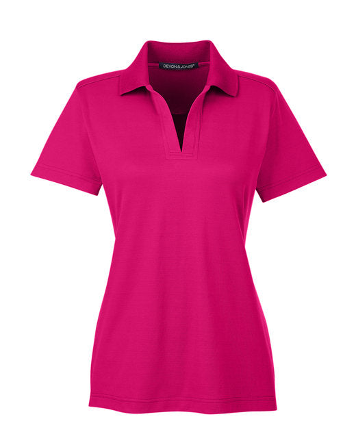 Custom Embroidered Devon & Jones CrownLux Performance™ Ladies' Plaited Polo - DG20W