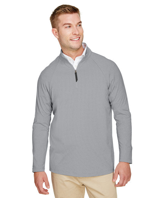 Custom Embroidered Devon & Jones CrownLux Performance™ Men's Clubhouse Micro-Stripe Quarter-Zip - DG480