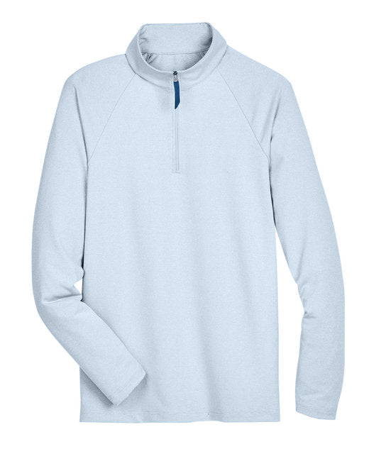 Custom Embroidered Devon & Jones CrownLux Performance™ Men's Clubhouse Micro-Stripe Quarter-Zip - DG480