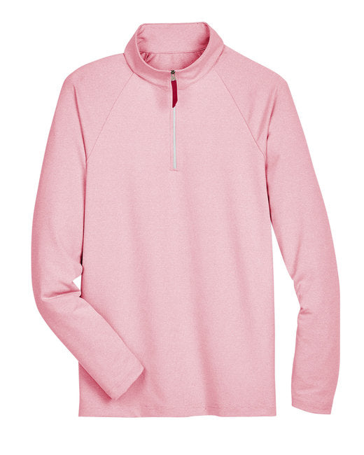 Custom Embroidered Devon & Jones CrownLux Performance™ Men's Clubhouse Micro-Stripe Quarter-Zip - DG480