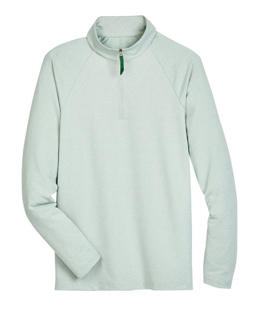 Custom Embroidered Devon & Jones CrownLux Performance™ Men's Clubhouse Micro-Stripe Quarter-Zip - DG480