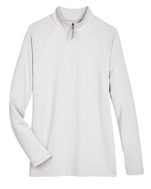 Custom Embroidered Devon & Jones CrownLux Performance™ Ladies' Clubhouse Micro-Stripe Quarter-Zip - DG480W