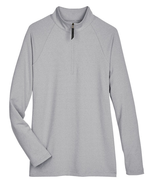 Custom Embroidered Devon & Jones CrownLux Performance™ Ladies' Clubhouse Micro-Stripe Quarter-Zip - DG480W