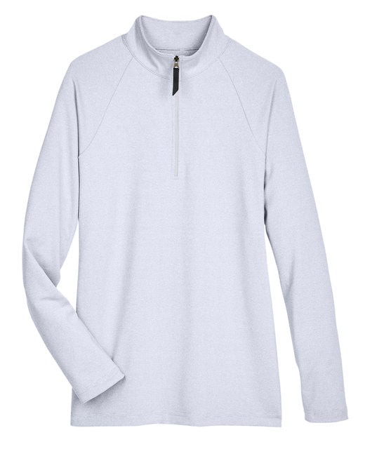 Custom Embroidered Devon & Jones CrownLux Performance™ Ladies' Clubhouse Micro-Stripe Quarter-Zip - DG480W