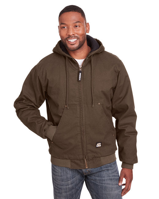 Custom Embroidered Berne Highland Washed Cotton Duck Hooded Jacket - HJ375