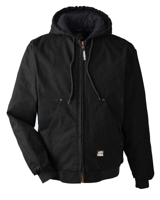 Custom Embroidered Berne Highland Washed Cotton Duck Hooded Jacket - HJ375