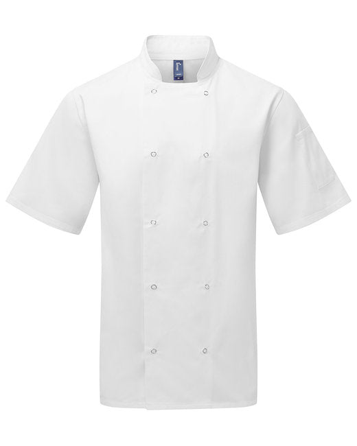 Custom Embroidered Artisan Collection by Reprime Unisex Studded Front Short-Sleeve Chef's Coat - RP664