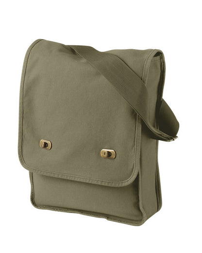 Custom Embroidered Authentic Pigment Pigment-Dyed Canvas Field Bag