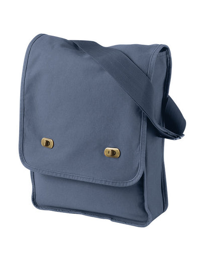 Custom Embroidered Authentic Pigment Pigment-Dyed Canvas Field Bag