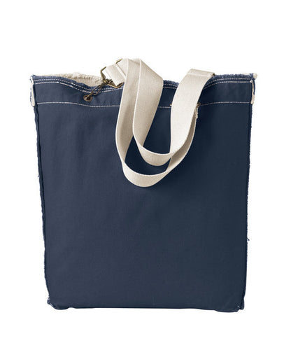 Custom Embroidered Authentic Pigment Direct-Dyed Raw-Edge Tote