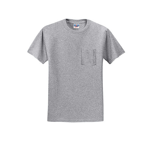 Custom Embroidered JERZEES® - Dri-Power® 50/50 Cotton/Poly Pocket T-Shirt - 29MP