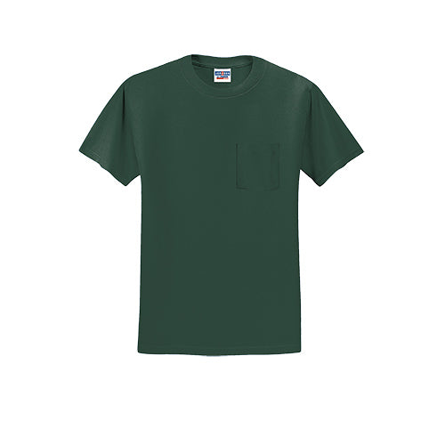 Custom Embroidered JERZEES® - Dri-Power® 50/50 Cotton/Poly Pocket T-Shirt - 29MP