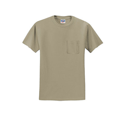 Custom Embroidered JERZEES® - Dri-Power® 50/50 Cotton/Poly Pocket T-Shirt - 29MP