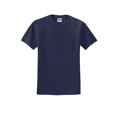 Custom Embroidered JERZEES® - Dri-Power® 50/50 Cotton/Poly Pocket T-Shirt - 29MP