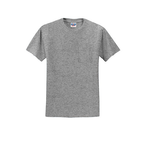 Custom Embroidered JERZEES® - Dri-Power® 50/50 Cotton/Poly Pocket T-Shirt - 29MP