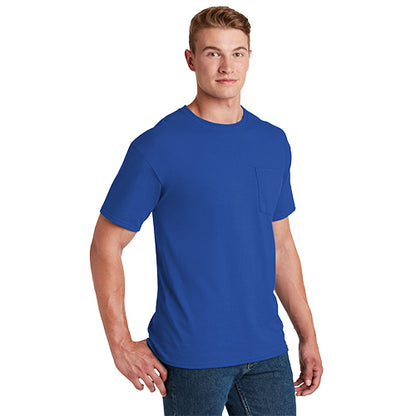 Custom Embroidered JERZEES® - Dri-Power® 50/50 Cotton/Poly Pocket T-Shirt - 29MP