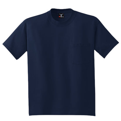 Custom Embroidered Hanes® Beefy-T® 100% Cotton  Pocket T-Shirt - 5190