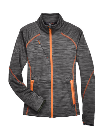 Custom Embroidered North End Ladies' Flux Mélange Bonded Fleece Jacket - 78697